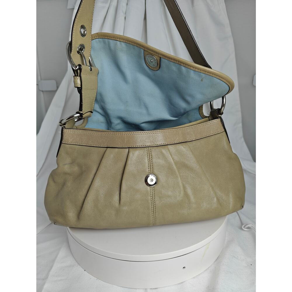 Coach Taupe Beige Stone Tan SOHO PLEATED shoulder bag purse D1193-Z18388 - Picture 12 of 15